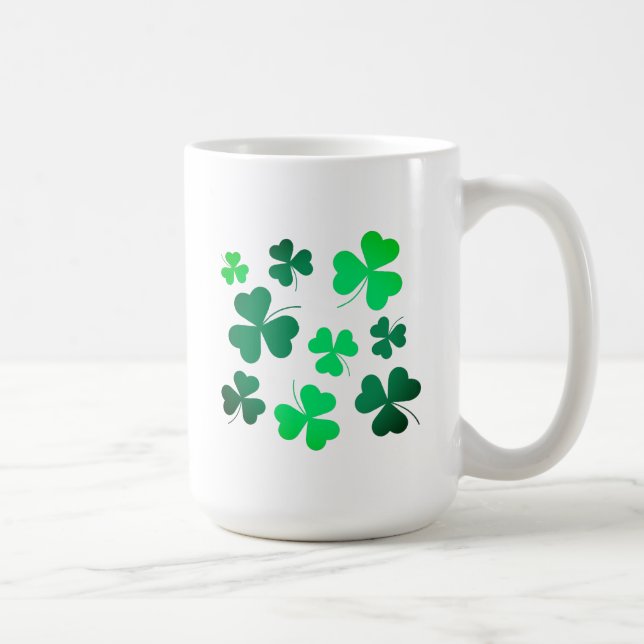 Taza De Café Lucky Green Clover Shamrock Irlanda Irlanda (Derecha)