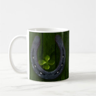 Taza De Café Lucky Horseshoe Clover Design Coffee Mug Cup