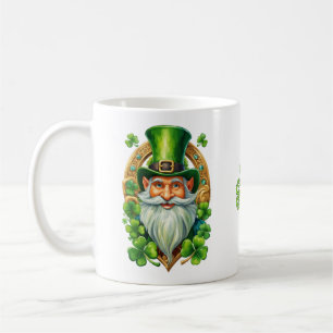 Taza De Café Lucky Irish Leprechaun Horseshoe y trébol