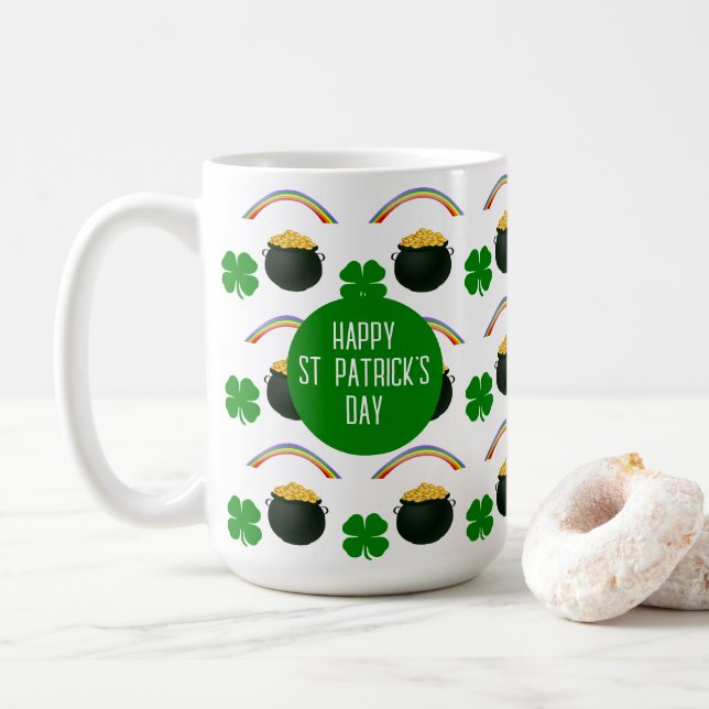 Taza De Café Lucky Irish St Patrick's Day Coffee Mug (Con donut)