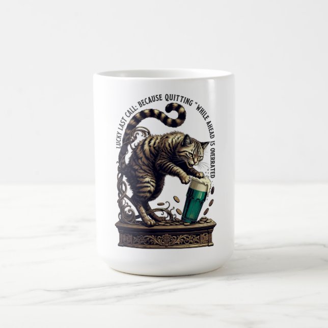 Taza De Café Lucky Last Call Cat Graphic Tee (Centro)