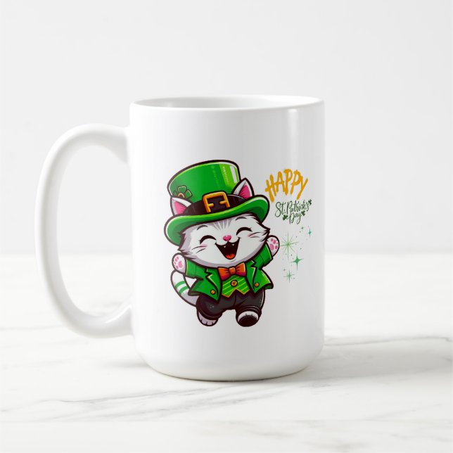 Taza De Café Lucky Leprechaun Cat (Izquierda)