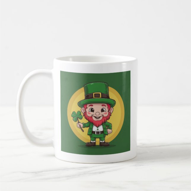 Taza De Café Lucky Leprechaun y Trébol (Izquierda)