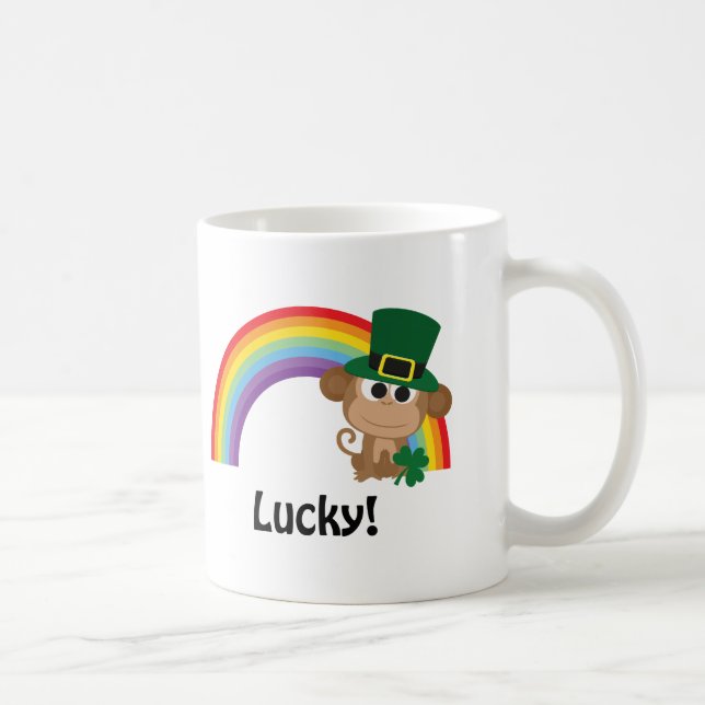 Taza De Café Lucky Monkey Leprechaun (Derecha)