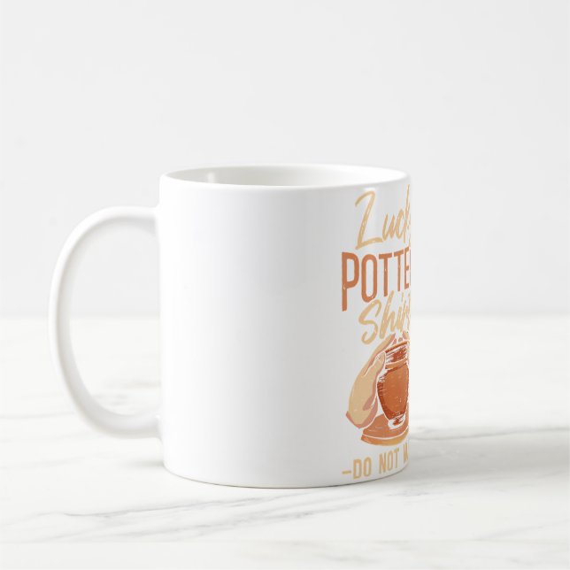Taza De Café Lucky Pottery Shirt Do Not Wash Ceramic (Izquierda)
