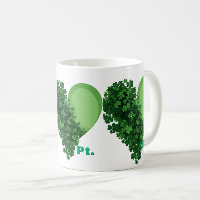 Taza De Café Lucky Shamrock Heart Mug | Día de San Patricio (Anverso derecho)