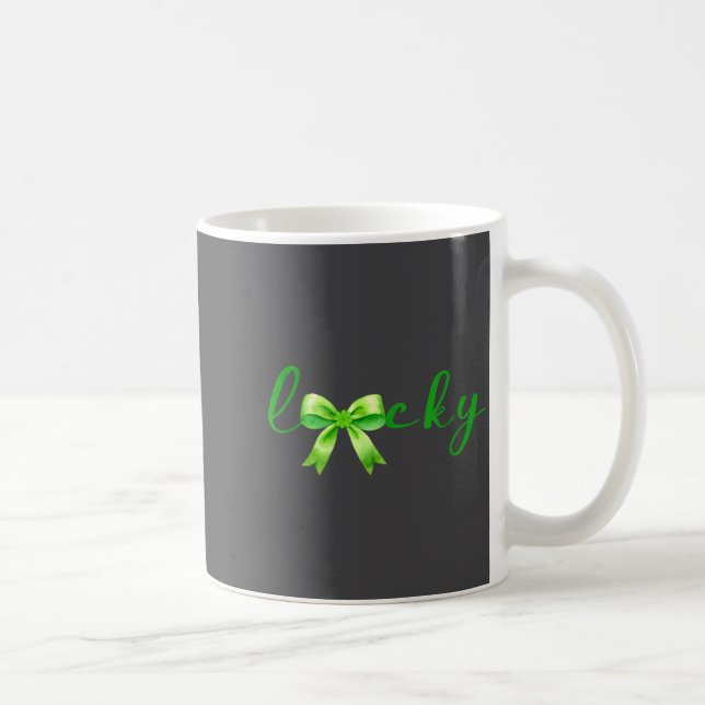 Taza De Café Lucky, St.patricks Day Coquette,shamrock Funny  (Derecha)