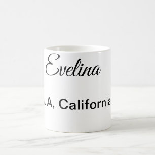 Taza De Café Lugar de texto simple mínimo añadir su nombre ciud