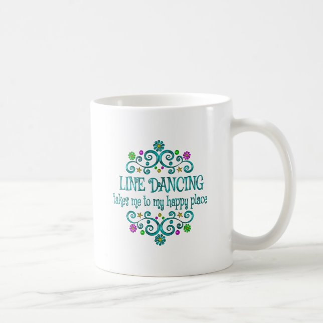 Taza De Café Lugar Feliz de Baile de Línea (Derecha)