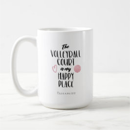 Taza De Café lugar feliz de cancha de voleibol personalizada