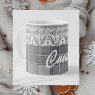Taza De Café Lugar negro gris blanco lindo