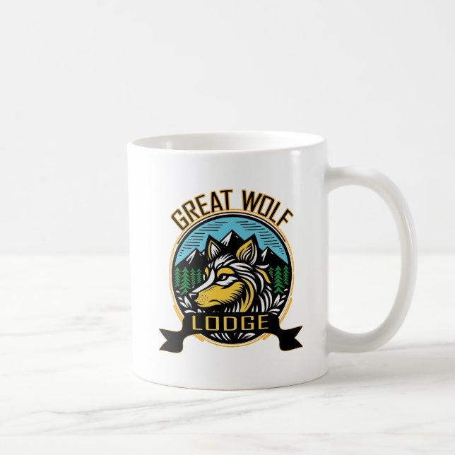 Taza De Café Lugar soñado lobo (Derecha)