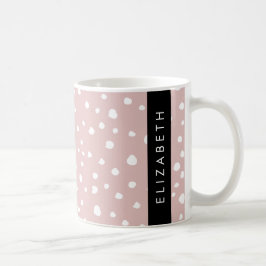 Taza De Café Lugares dálmatas rosados, puntos dálmatas, tu nomb