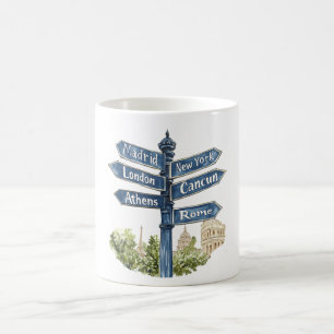 Taza De Café Lugares de viaje por el mundo Madrid Londres Atena