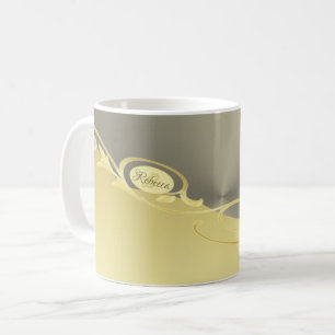 Taza De Café Lujo decorativo en oro sobre oro y plata, Monogram