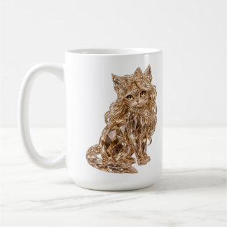 Taza De Café Lujo Gato Lindo Cristal Brillante