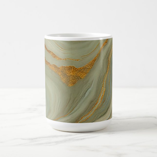 Taza De Café Lujo Onix con oro y verde (Centro)
