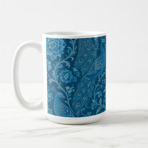 Taza De Café Lujo Persa Este Patrón Rico Azul Pavo Real