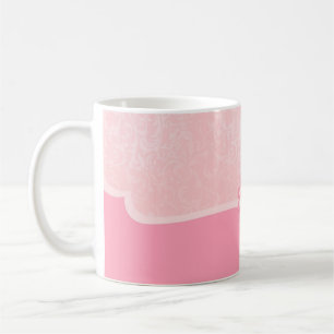 Taza De Café Lujoso elegante de color rosa caliente Damask Mug