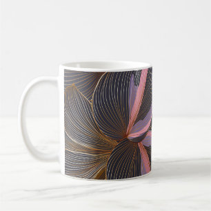 Taza De Café Lujoso fondo floral sin fisuras dorado con trop