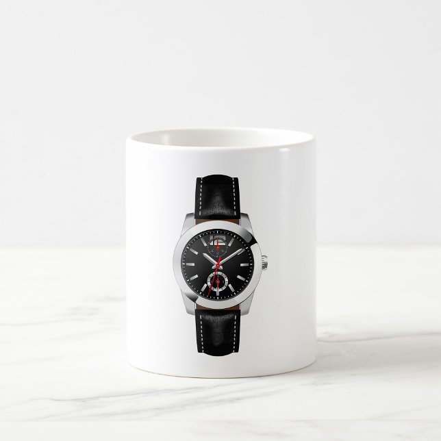 Taza De Café Lujoso reloj de cronograma negro con estilo (Subido por el creador)