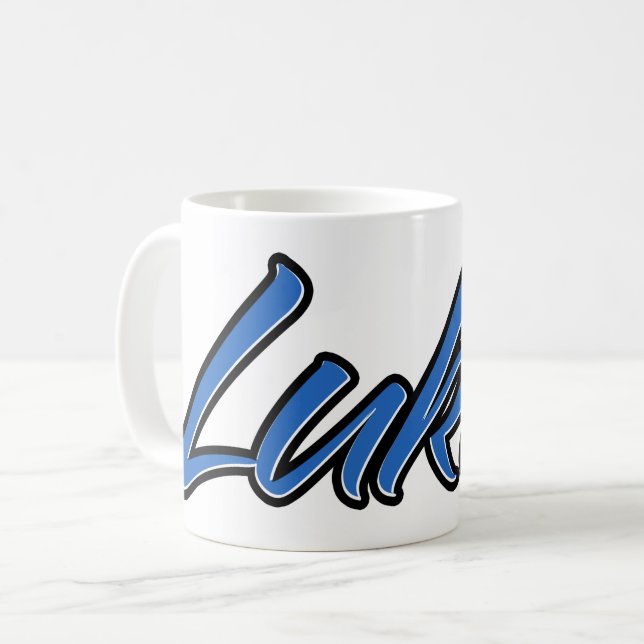 Taza De Café Lukas Vorname Name blue Tasse Kaffeetasse (Anverso izquierdo)