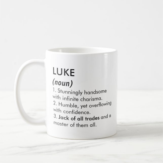 Taza De Café Luke name, Editable name, Custom name (Izquierda)