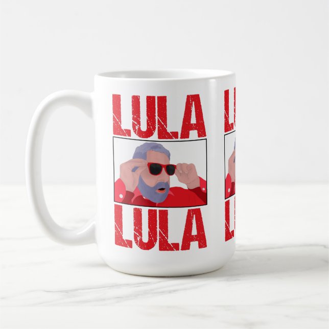 Taza De Café Lula Meme con Gafas de Sol (Izquierda)