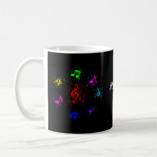 Taza De Café Luminosas notas musicales con pinturas
