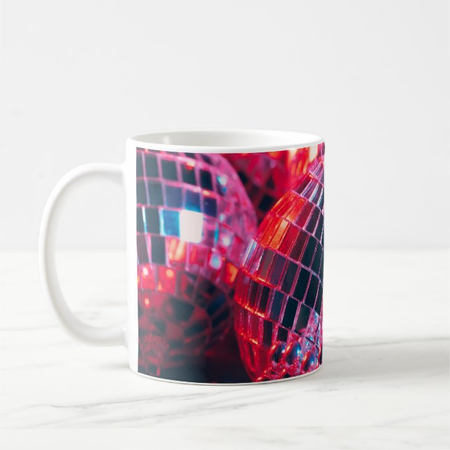Taza De Café Luminoso fondo disco fiesta con bolas espejo ref (Izquierda)