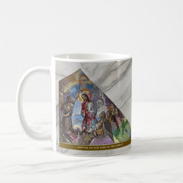 Taza De Café Luminous Rosary  Mysteries #1: Baptism of Jesus (Izquierda)