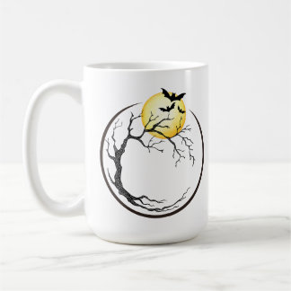 Taza De Café Luna, árbol y murciélagos