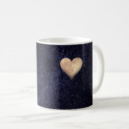 Taza De Café Luna con forma de corazón en el cielo estrellado d