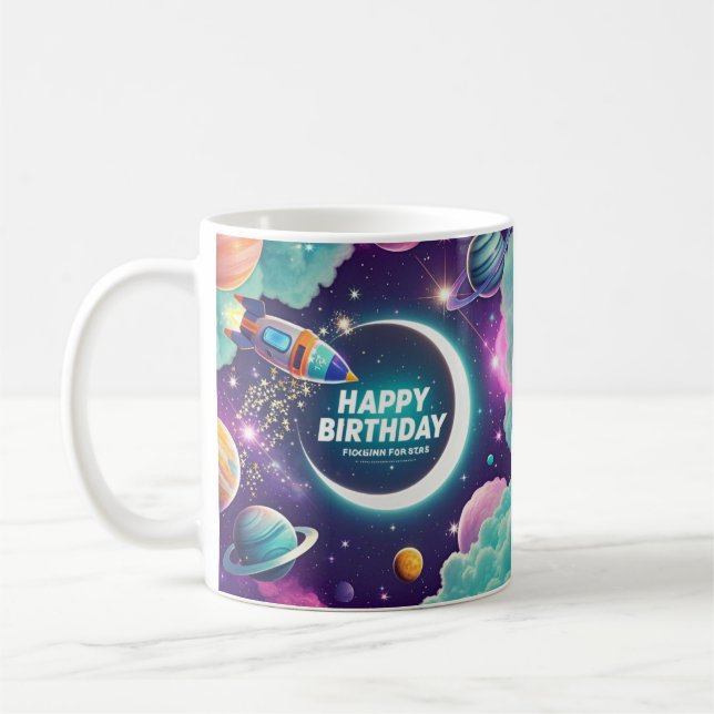 Taza De Café Luna creciente de cumpleaños feliz con temática ga (Izquierda)