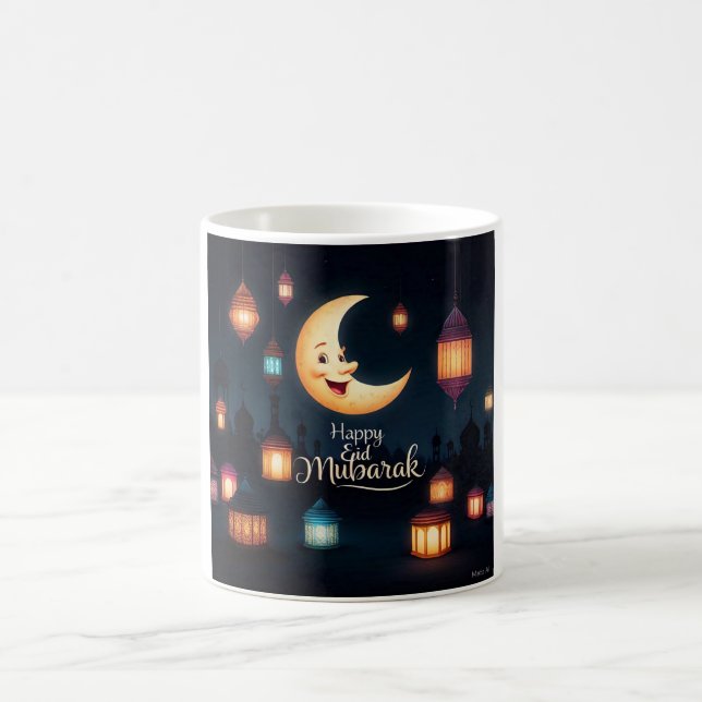 Taza De Café Luna Creciente de Eid Mubarak (Centro)