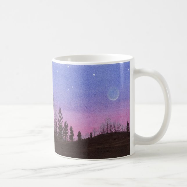 Taza De Café Luna de Lansing y estrellas (Derecha)