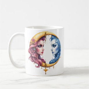 Taza De Café Luna del Equilibrio Eterno – Almas de Fuego y Agua