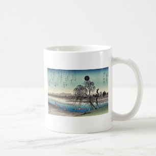 Taza De Café Luna del otoño sobre el río de Tama por Ando,