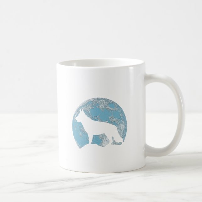 Taza De Café Luna del perro de pastor alemán (Derecha)