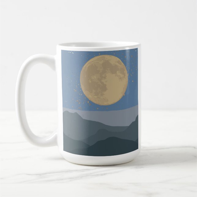Taza De Café Luna Dorada sobre montañas tranquilas (Izquierda)