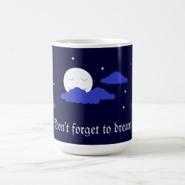 Taza De Café Luna estrellada con nubes: azul oscuro