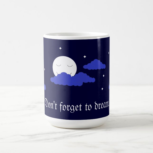 Taza De Café Luna estrellada con nubes: azul oscuro (Centro)