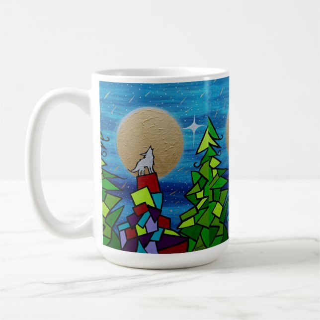 Taza De Café Luna Llena de Lobo Supermoon  (Izquierda)
