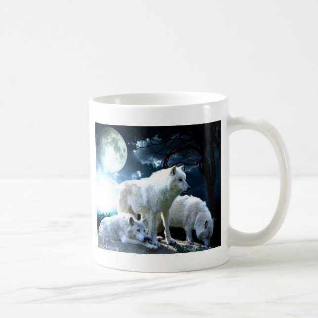 Taza De Café Luna llena del lobo (Derecha)
