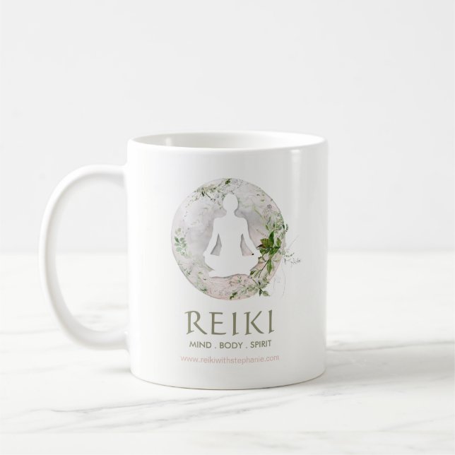 Taza De Café Luna mágica y verde Reiki  (Izquierda)
