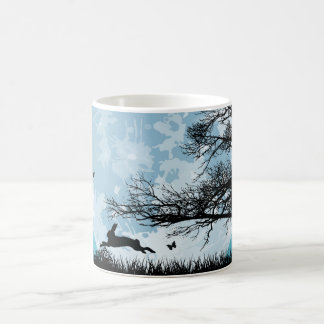 Taza De Café Luna mística con silueta de conejo