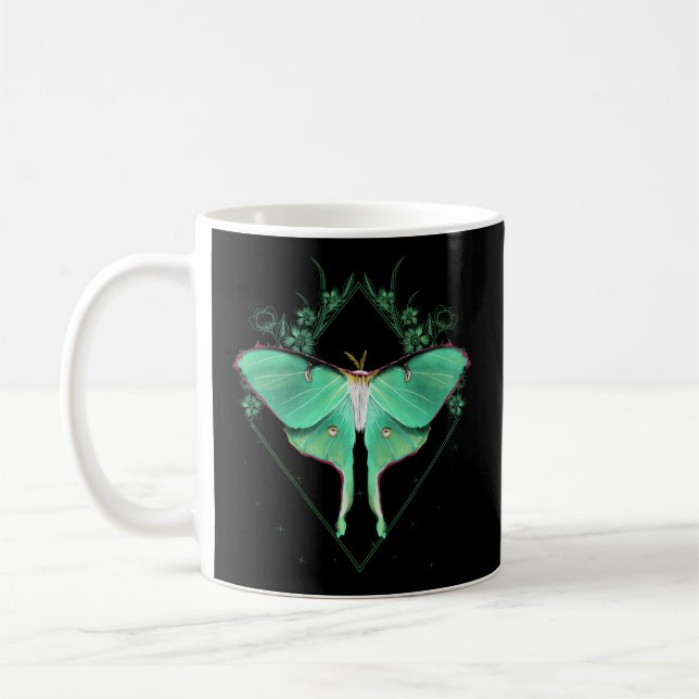 Taza De Café Luna Moth Hermosa Mariposa Insectos Temáticos (Izquierda)