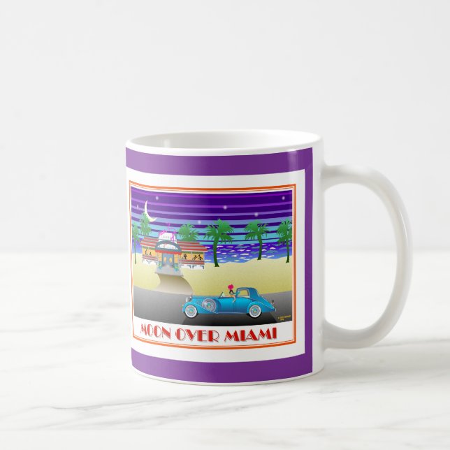 Taza De Café Luna sobre la púrpura de Miami (Derecha)