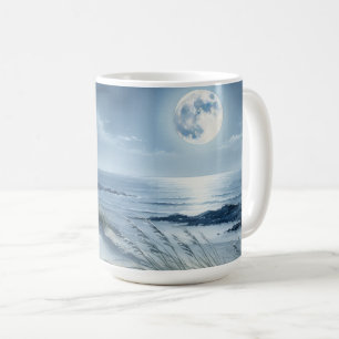 Taza De Café Luna sobre mar en calma