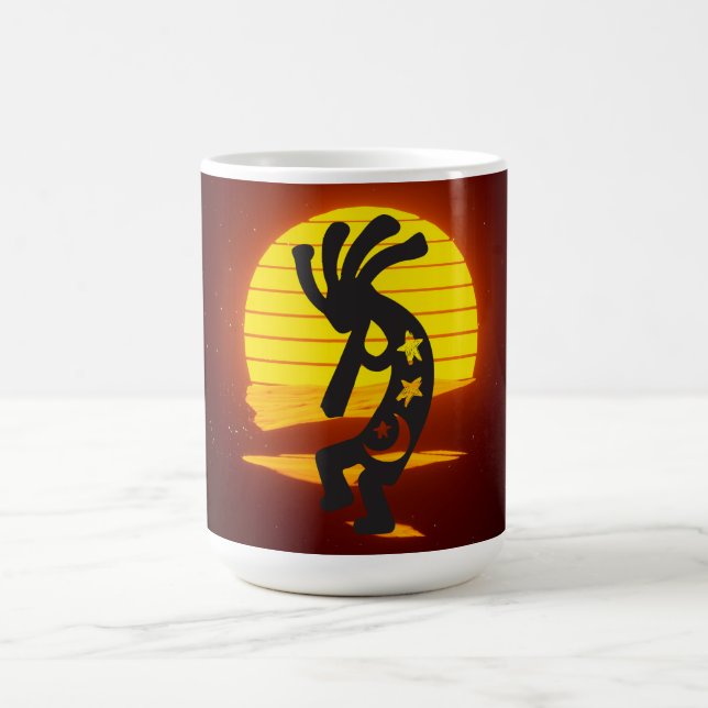 Taza De Café Luna y estrellas de Kokopelli Sunset (Centro)